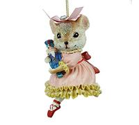 Gisela Graham Clara la souris Casse-noisette décoration de Noël (11 cm) Rose Résine Figurine