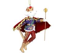 Gisela Graham Décoration de Noël en résine/tissu Motif rat roi