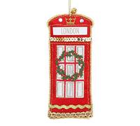 Gisela Graham Décoration de Noël en tissu Motif cabine téléphonique
