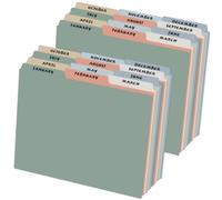gisgfim 24 guides de classement à onglet supérieur, panneau presse mensuel | Morandi Onglets mensuels - Format lettre - 12 intercalaires - Mensuel/janvier à décembre - Cartes d'index pour le commerce