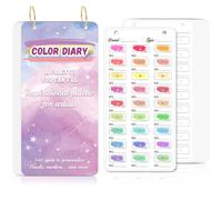 gisgfim Lot de 2 carnets de couleurs pour peintres - 20 feuilles pour 540 couleurs - Livre de coloriage aquarelle en coton pur de 63,5 kg - Carnet de couleur à feuilles volantes - 8,9 x 17,8 cm