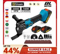 Gismis 20000OPM outil de fonction multi-outils oscillant sans brosse 6 vitesses scie électrique tondeuse pelle pour Makita 18V batterie broche 2 Battery