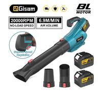 Gismis 2000W souffleur d'air électrique sans brosse souffleur de feuilles sans fil outil de nettoyage de poussière de neige adapté aux broches de batterie Makita 18V 2 Battery