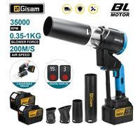 Gismis 35000 tr/min ventilateur d'air électrique sans brosse 2in1 Turbo ventilateur feuille poussière neige soufflage outil propre pour Makita 18V batterie broche 1 Battery
