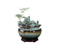 Gisruao Fontaine de Table d’intérieur, Fontaine Cascade décorative, en céramique, Motif Poisson, avec Pompe à Eau, pour Bureau, Espace Yoga, Espace méditation