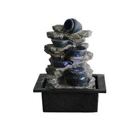 Gisruao Fontaine de Table d’intérieur, Fontaine Cascade décorative, en Pierre, avec éclairage LED, avec Pompe à Eau, Style Zen, pour Bureau, Chambre, Espace Yoga, Espace méditation