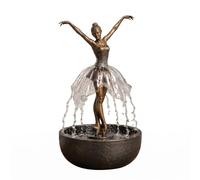 Gisruao Fontaine de Table d’intérieur, Fontaine Cascade décorative, en résine, avec éclairage LED, avec Pompe à Eau, pour Salon, Bureau, Chambre, Espace Yoga