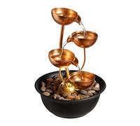 Gisruao Fontaine de Table d’intérieur, Fontaine Cascade décorative, en résine, avec éclairage LED, avec Pompe à Eau, Style Zen, pour Salon, Bureau, Chambre, entrée