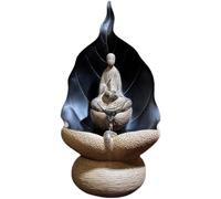 Gisruao Fontaine de Table d’intérieur, Fontaine Cascade décorative, Motif Bouddha, avec Pompe à Eau, Style Feng Shui, pour Salon, Bureau, Chambre, Coin Lecture