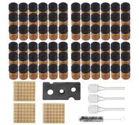 GisWell Lot de 108 petites bouteilles en verre marron à remplir, avec 1 décapsuleur pour huiles essentielles, 1 pinceau, 3 autocollants et 3 pipettes en plastique, pour huile essentielle