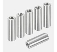 Giswell Lot de 6 écrous de connexion M10, manchons filetés ronds, manchons ronds pour tiges filetées, éléments de connexion de qualité supérieure en alliage, manchons d'espacement cylindriques