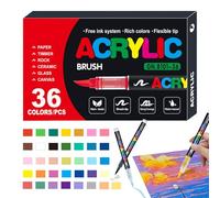 Gitekain Acrylic Paint Marker, Craft Art Painting Pen, Waterproof Artist Markers Set, Portable Ideal for Wood, Rock Paintings, Fabric, Canvas, Paper, Glass (Resin Material)