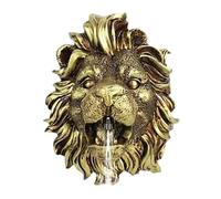 Gitekain Fontaine murale Lion Fontaine à eau en résine, or, grande : 11,5 x 15 x 8,5 cm, moyenne : 8,5 x 7 x 5 cm, petite : 6,5 x 5 x 4 cm, jardin, étang, art mural, intérieur, extérieur