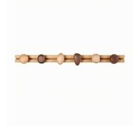 Gitohoni 4 Pièces Porte-Manteau Mural En Bois Cleur Noyer Rack à Patères à Rail Lamellé Robuste Patère Adhésive Perçage pr Dortoir