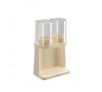 Gitohoni Distributeur de Gobelets Murale avec Deux Tubes Support Stockage en Colonne Rangement Sécurisé Matériau Transparent, Blanc Crème, Double Tasse - Double Usage Bureau/Mural