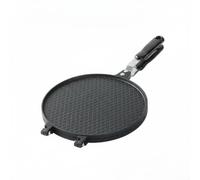 Gitohoni Nonstick Egg Roller Moule Gaufrette Presse Biscuit Fer Manuel Surface Motif Plaque Plate Antiadherente en Aluminium pour Former Cornets Tuiles, Grand Rond À Motifs 22cm