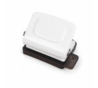 Gitohoni Perforatrice Mini pour Carnet à Feuilles Mobiles Perforateur Papier 6 Trous Outil de Reliure Butée de Limite Corps Rectangulaire Pression à la Main, Blanc