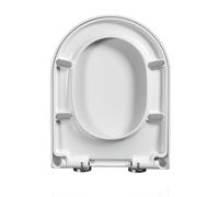 Giural Abattant WC Frein De Chute, en Forme De D, Siège De Toilette Blanc, Couvercle WC Lunette WC Universelle Antibactérien en Forme De D, Fixation Supérieur,33.5 * 42cm