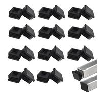 GIUSOBG 40 Pièces Bouchons à Lamelles 30mm Bouchons d'Extrémité de Tube Noirs, Plastique PolyéThylène Robuste pour Couvrir Les Tubes en Acier, Bouchons de Tuyau, Noir RAL 9005