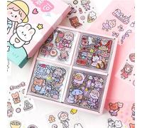 GIUSOBG Stickers Kawaii 100 Pièces Feuilles Autocollant Kawaii, Animé Mignons Filles Japonais Personnalisé Scrapbooking Stickers Set,Ordinateur Portable Livre De Coupe En Papier