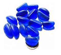 GIVBRO Galets décoratifs en granules de gravier de rivière, mini pierres en verre pour décoration de paysage, jardin, aquarium, bleu - 500 g
