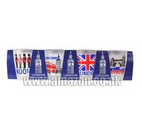 Givré verres à liqueur avec des icônes de Londres - Gardes, Tower Bridge, Union Jack, etc ..