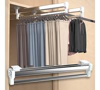 GIVROLDZ Push-Pull Porte Pantalon Coulissant Armoire Organisateur Support Porte Cintre Coulissant pour Armoire Garde-Robe,600 mm/23.62 Zoll
