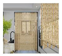 GIVROLDZ Rideau de Perles en Bois Porte Suspendu, Naturel 40/50/60/70/80 Brins Diviseur Gland Protection PrivéE EntréE Chambre Salon 8 Couleurs, Personnalisé,B,120x220cm(3.9x7.22ft)