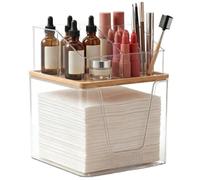 Giwoatln Porte-Serviette Visage | Bacs Multifonctionnels en Acrylique Transparent À 2 Couches | Organiseur de Vanité de Comptoir | pour pinceaux de Maquillage, éponges, cosmétique, Coiffeuse et