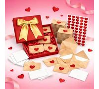 Giwuence Lot De 60 Mini Enveloppes Et Cartes De Saint-Valentin | Petites Cartes De Message D’Amour Vierges Pour Écrire Des Mots Doux - Idée Cadeau Romantique Pour Petit Ami, Petite Amie, Épouse, Mari