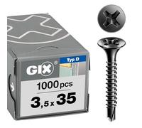 Spax Vis GIX-D 3,5 x 35 H2 tête trompette autoforeuse, pointe de perçage phosphatée Quantité 1000