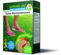 GJ Turbo Gazon de sursemis 1 kg - Pour env. 40 m² - Comble les trous dans le gazon rapidement et de manière fiable - Pour un gazon dense et vert - Carton de 24x