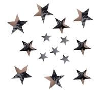 Gjinxi Lot de 40 autocollants muraux en acrylique en forme d'étoiles argentées avec adhésif, autocollants muraux amovibles pour décoration d'intérieur, mur de plafond, miroir 3D