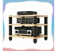 GJPXFR Meuble Chaine HiFi Armoire De Rack Audio, Support Multimédia AV Armoire Stéréo HiFi pour Équipement Audio-vidéo, Étagère De Rangement pour Salon, Bureau(Walnut,3-Tier (60x40x50cm))