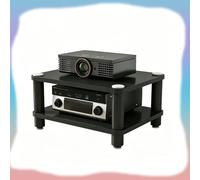 GJPXFR Meuble Chaine HiFi Armoire De Rack Audio, Support Multimédia AV Armoire Stéréo HiFi pour Équipement Audio-vidéo, Étagère De Rangement pour Salon, Bureau(Black,2-Tier (60x40x30cm))