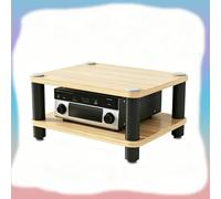 GJPXFR Meuble Chaine HiFi Armoire De Rack Audio, Support Multimédia AV Armoire Stéréo HiFi pour Équipement Audio-vidéo, Étagère De Rangement pour Salon, Bureau(Walnut,2-Tier (60x40x30cm))