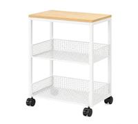 GJPXFR Support Imprimante À 2/3 Niveaux Meuble De Rangement pour Bureau, Chariot D'imprimante, Meuble Chaine HiFi avec roulettes, Étagères Audio-vidéo(White,3 Tier-42x30x61cm)