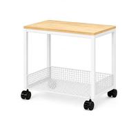 GJPXFR Support Imprimante À 2/3 Niveaux Meuble De Rangement pour Bureau, Chariot D'imprimante, Meuble Chaine HiFi avec roulettes, Étagères Audio-vidéo(White,2 Tier-42x30x42cm)