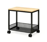 GJPXFR Support Imprimante À 2/3 Niveaux Meuble De Rangement pour Bureau, Chariot D'imprimante, Meuble Chaine HiFi avec roulettes, Étagères Audio-vidéo(Black,2 Tier-42x30x42cm)