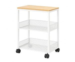 GJPXFR Support Imprimante À 2/3 Niveaux Meuble De Rangement pour Bureau, Chariot D'imprimante, Meuble Chaine HiFi avec roulettes, Étagères Audio-vidéo(White,3 Tier-42x30x61cm)