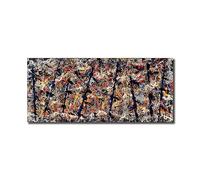 GJRYHXT Jackson Pollock Mur Art Tableaux: Blue Poles. Célèbre reproduction d’œuvres d’art abstraites sur toile. Tableau de décor pour salon 50x110cm uniquement toile