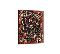 GJRYHXT Jackson Pollock Tableaux murale encadrée: Free Form. Célèbre reproduction d’œuvres d’art abstraites sur toile. Tableau de décor pour salon 40x56cm Cadre noir