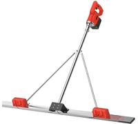 GJVBGA Grattoir éLectrique pour BéTon Kit Vibrant pour Chape en BéTon RèGle De Nivellement De Surface en BéTon avec Planche en Acier Inoxydable De 150 C(Size:1,5m,Color:2batteries)