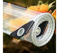 GJZQDKX Bâche Transparente Ultra-résistante 6 m x 6 m - Bâche en Plastique imperméable avec œillets pour pergolas, serres, abris pour Animaux et toitures extérieures