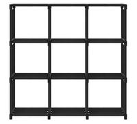 GK Meuble Bibliothèque Étagère d'affichage 9 cubes Noir 103x30x107,5 cm Tissu A2610