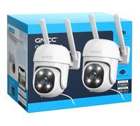 GK2 2*Caméra Extérieure PTZ 360°Détection Mouvement WiFi 2.4G 1080P Vision nocturne couleur Audio bidirectionnel Sirène IP65 Carte