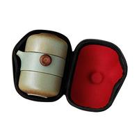 Gkhowiu Théière en céramique avec couvercle et bol à thé de style japonais fait à la main portable voyage bureau thé set vert