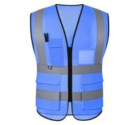 GKOB Chemises haute visibilité pour hommes et femmes, gilets de sécurité réfléchissants hautement visibles avec poches, fermeture éclair à l'avant, conformes aux normes ANSI/ISEA