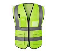 GKOB Chemises haute visibilité pour hommes et femmes, gilets de sécurité réfléchissants hautement visibles avec poches, fermeture éclair à l'avant, conformes aux normes ANSI/ISEA