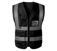 GKOB Chemises haute visibilité pour hommes et femmes, gilets de sécurité réfléchissants hautement visibles avec poches, fermeture éclair à l'avant, conformes aux normes ANSI/ISEA